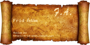 Frid Ádám névjegykártya